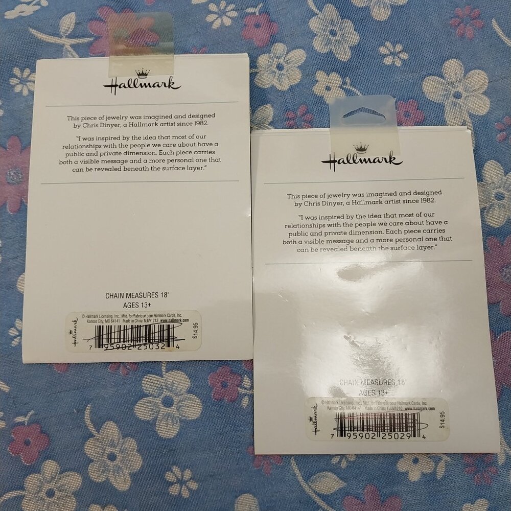 3159 Set of Two Necklaces On Greeting Cards From Hallmark - Picture 6 of 7